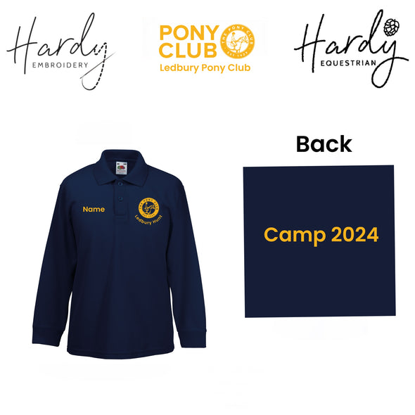 Ledbury Hunt Pony Club Long Sleeved Camp Polo Shirt